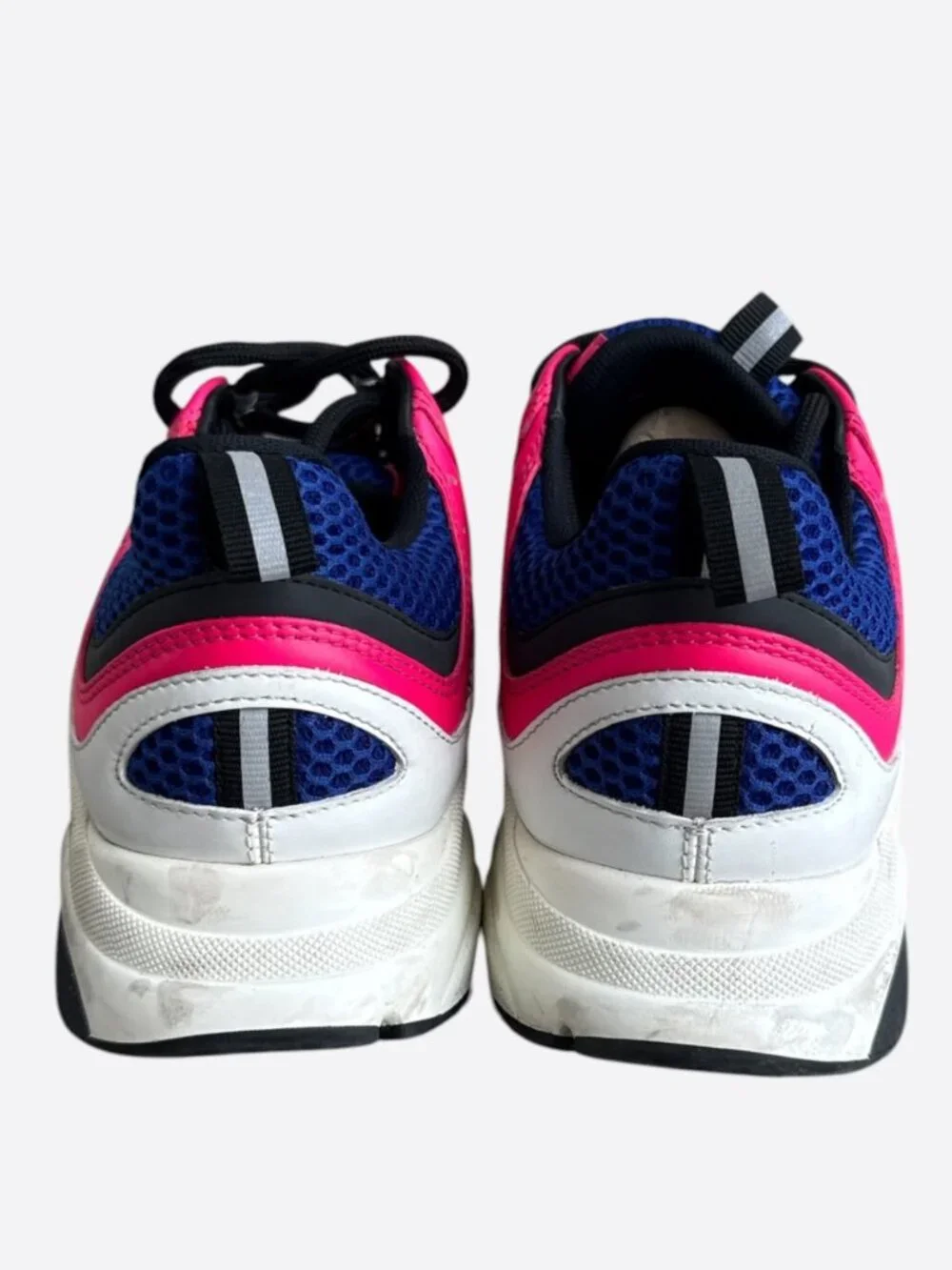 Dior White, Blue & Pink B22 Sneakers